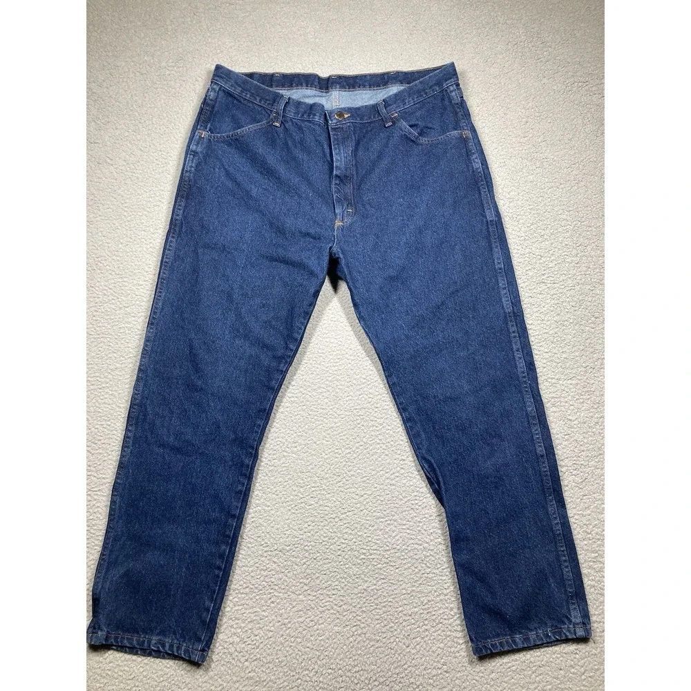 Rustler Jeans Mens 40x32 Blue Dark Wash Straight Leg Western Rodeo‎ Cowboy Denim